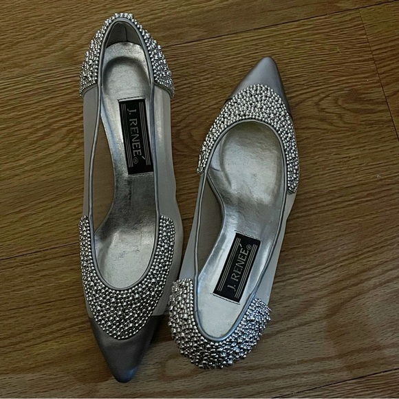 J.Renee Silver Embellished Heels - Picture 2 of 9